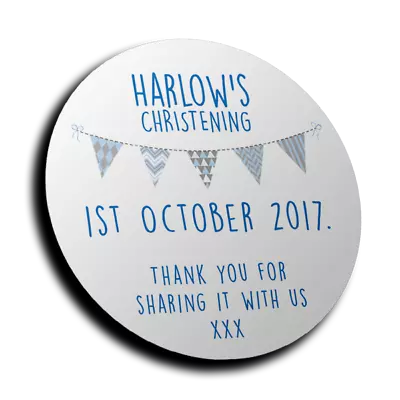 £3.59 • Buy Personalised Christening Baptism Stickers For Sweet Cones Fast And Free Delivery