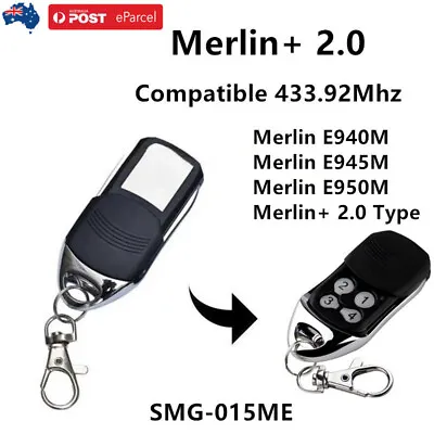 For Merlin+ 2.0 E945M E950 E943 Garage Gate Door Remote Control 433.92mhz AUS • $21.22