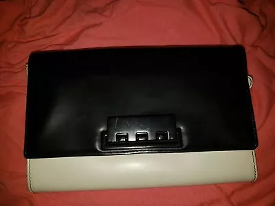 $20 • Buy Z Spoke Zac Posen Organizer Travel Clutch Black Beige Clutch Bag Documents 