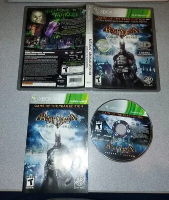 $2.95 • Buy Batman Arkham Asylum Platinum Hits Xbox 360 Complete W/ Manual CIB GOTY Edition