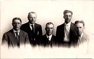 Vintage RPPC Postcard Portrait Of Men Wearing Suits And Ties C.1910-1924   12515 • $12.95