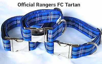 Tartan Dog Collar Rangers FC Tartan Dog Collar By The Wee Scots Lass Size Small • £22