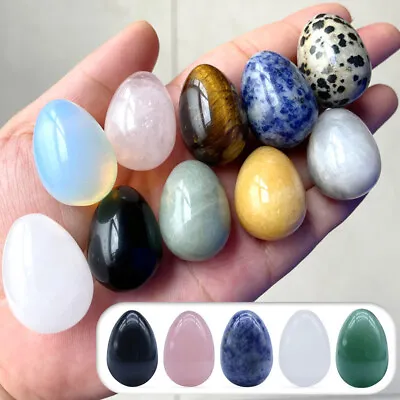 30mm Mini Egg Shaped Natural Stone Healing Crystals Reiki Home DIY Decor Supply • $1.92