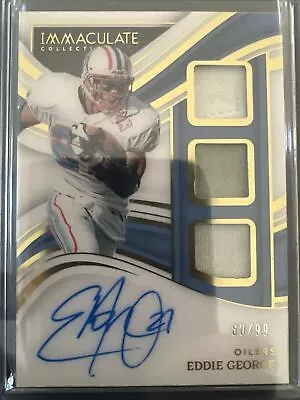 Eddie George 2023 Immaculate Auto Autograph Game Worn Jersey /99 Oilers On Card • $79.99
