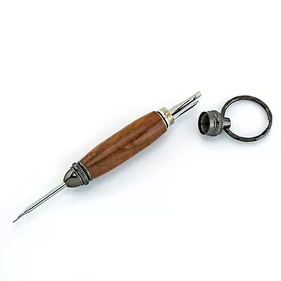 Artisan Handcrafted Walnut Mini Screwdriver Set Keychain With Magnetic Holding • $26