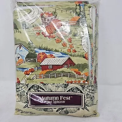 Autumn Fest Vinyl Oblong Tablecloth In Original Packaging 52x90 Inches • $8.76