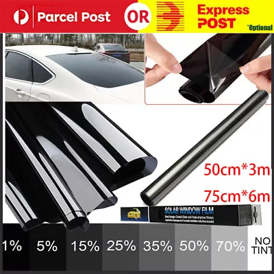 Window Tint Film VLT 5% 20% 35% 50% Black Roll Car Auto Home House Tinting Tool • $13.99