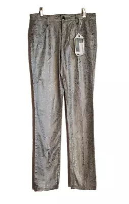 Vertigo Skinny Jeans Women's Sz 29 Denim Ash Silver Foil Print Cotton 29  X 32  • $17.99