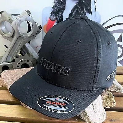 Alpinestars Adults Mens Understated Cap Black/black Flex Fit Curve Peak Mx Skate • $34.95