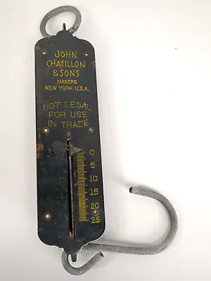 Vintage John Chatillon And Sons Makers New York USA Hanging Scale 25lbs • $14.99