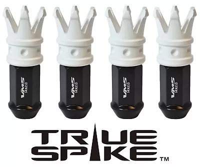 16 True Spike 12x1.5 Forged Steel Extended King Crown Spiked Lug Nuts White C • $211.95