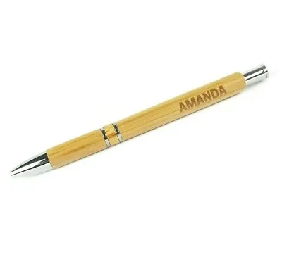 £5.99 • Buy PERSONALISED Wooden Ballpoint Pen Ideal Teach Gift Black Ink Engraved Pens