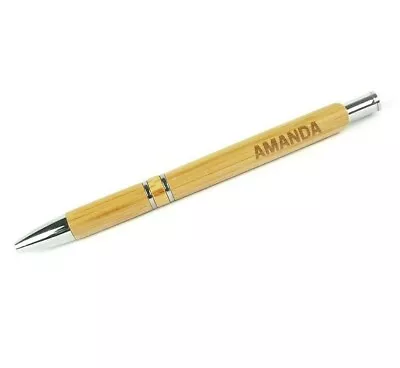 £5.99 • Buy PERSONALISED Wooden Ballpoint Pen Ideal Teach Gift Black Ink Engraved Pens