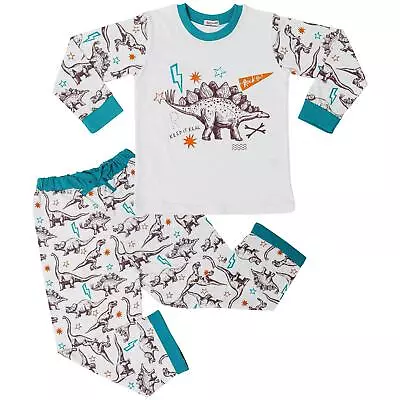 £9.99 • Buy Kids Boys Dinosaur Pyjamas Children PJs 2 Piece Dino Set Lounge Suit