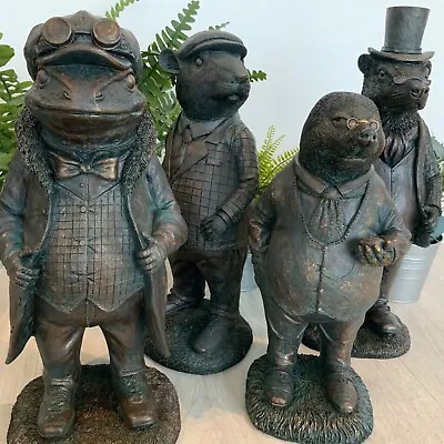 Heavy Resin Cast Iron Style Garden Figurine Ornament Mr Ratty Toad Badger Mole  • £72.99