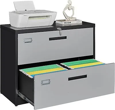 2/3 Drawer Metal Lateral File CabinetStorage Filing Cabinet Organizer With Lock • $189.99