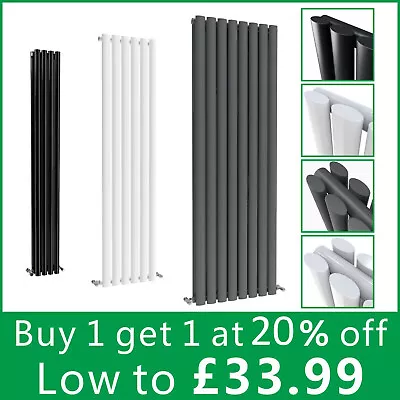 Horizontal Vertical Designer Rads Oval Column Upright Central Heating Radiator • £41.85