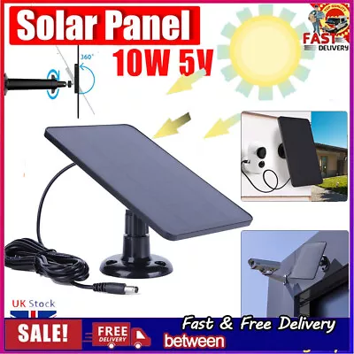Solar Panel For DC/USB Power Port CCTV Camera Security Cam Battery Charge 10W 5V • £2.75