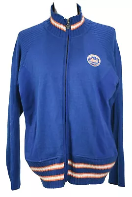 New York Mets Womens XL Touch By Alyssa Milano Blue Full Zip Sweater Jacket • $19.77