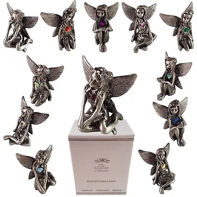 Pewter Fairy Birthstone Collectables Fairies Gemstone Home Ornament Gift Boxed • £5.75