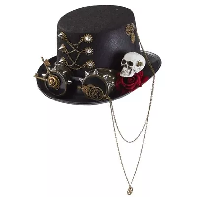 Retro Handmade Hat Steampunk Skeleton Headdress Rose Hair Accessories Gothic • $25.38