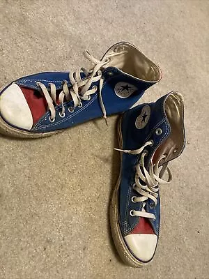 Vintage Converse Chuck Taylor  Red White & Blue High Top Size 10 Stylish! • $26.99