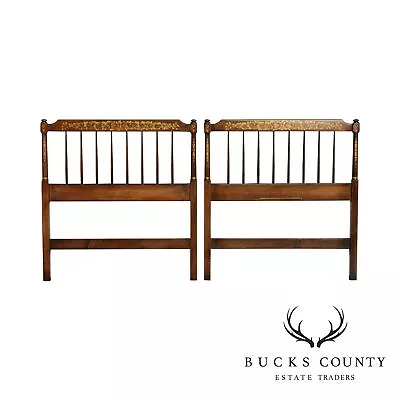 Hitchcock Solid Maple Vintage Pair Twin Stenciled Headboards • $635