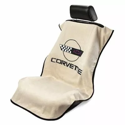 1 - Seat Armour Seat Protector Cover/Towel With C4 Corvette Logo - Tan • $38.95