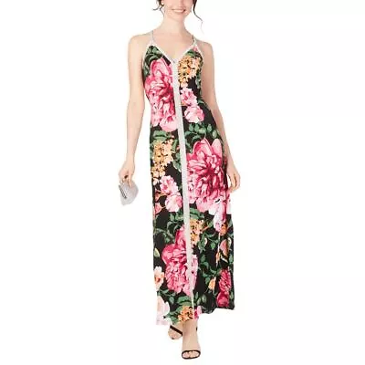 MSK Women's Rhinestone-embellished Floral-print Maxi Dress TEDO • $25.99