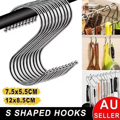 S Shape Hooks Kitchen Hanger Rack Clothes Stainless Steel Hanging Plant Holders • $11.99