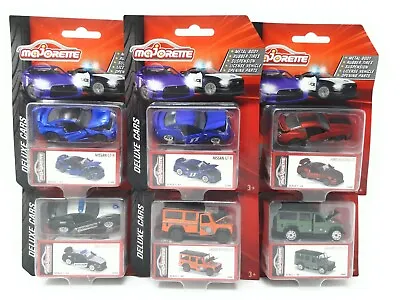 Majorette Model Car Metal Deluxe Cars Set Of 6 Ford Mustang Nissan GT Land Rover • $42.90