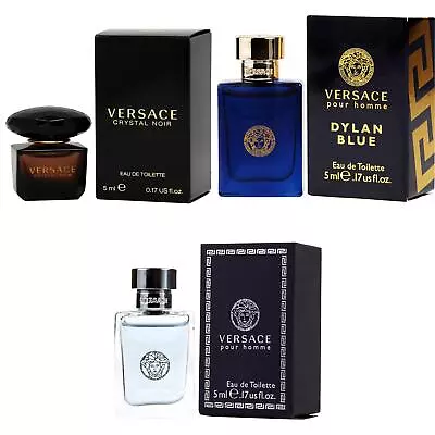 3pc Mini Gift Set Versace Crystal Noir Dylan Blue Pour Homme 5ml/0.17oz NEW! • $29.49