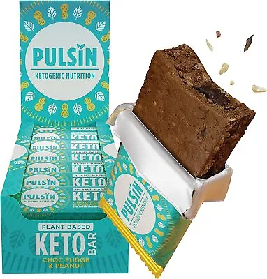 Pulsin Protein Keto Bars: Choc Fudge – Low Carb GF DF – 18 Bars 12g Protein • £25.99