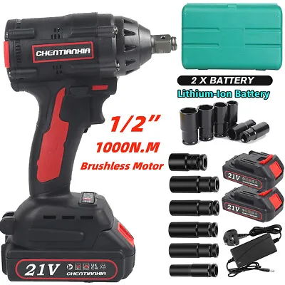 Brushless Cordless Electric Impact Wrench Drill Gun Ratchet Driver For Makita UK • £26.31