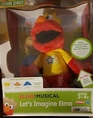 Sesame Street Elmo The Musical Let's Imagine Talking Plush Doll 4 Modes Hat NIB • $35.89