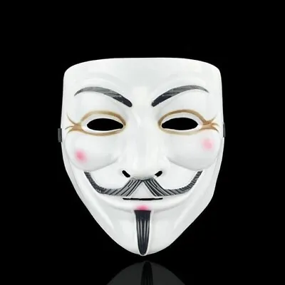 NEW! White V For Vendetta Mask Hacker Mask Halloween Costume Cosplay Masquerade • $4