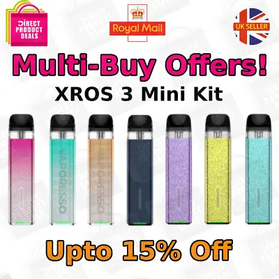 Vaporesso XROS 3 Mini Pod Kit E-Cig Vape Pen 1000mAh OR XROS Replacement Pods • £8.95