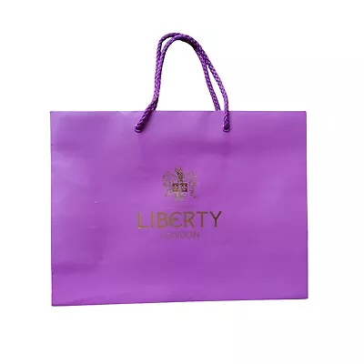 Liberty London Gold Logo Purple Medium Paper Carry Shopping Gift Bag • £4