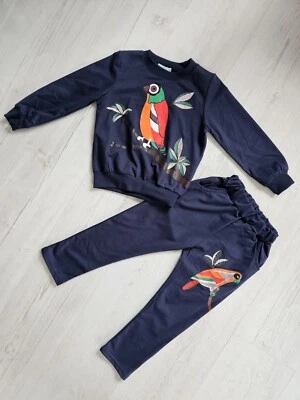 New Girls Set 4-5 Years Suit Jumper With Leggings/trousers / Parrot Outfits Blue • £12.99