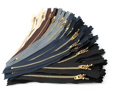 50 Pants Zippers YKK ® #4.5 Brass Metal Closed Bottom Length 479 Or 11 Inch • $30