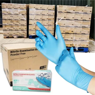 £4.50 • Buy Blue Nitrile Disposable Gloves Powder Free Tattoo Car Valeting Mechanic Food