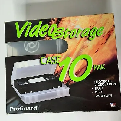 Vintage ProGuard 10 Pack Clear Protective Storage Cases For VHS Video Tapes • $29.99