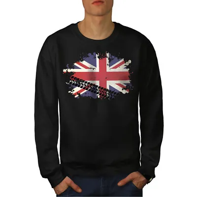 Wellcoda Union Jack Flag Mens Sweatshirt Britain Casual Pullover Jumper • £23.99