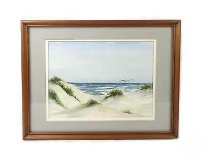 Vintage Mid C Seascape Watercolor Painting Cape Cod Beach Landscape Signed • $125