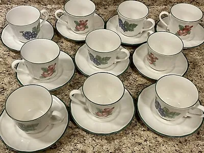 Lot Of 20 PCs 10 Cups & 10 Saucers - Noritake Epoch Market Day - Grapes • $40