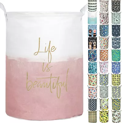 19.7’’ Waterproof Foldable Laundry Hamper Dirty Clothes Laundry Basket Linen B • £26.27