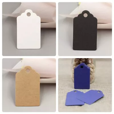 £2.95 • Buy Kraft Paper Blank Gift Tags Scallop Labels Birthday Wedding 5x3cm 4 COLOURS