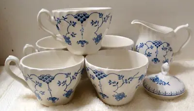 Lot Of 7 Myott Finlandia Creamer & 5 Cups & Lid Fine Staffordshire Ware England • $38.99