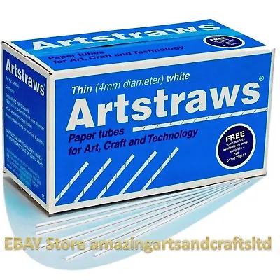 Artstraws Long Paper Straws 4mm White 1800pcs Art Straws Craft Crafts • £24.50