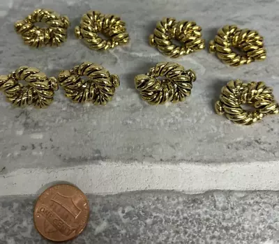 Lot Of 8 Gold Tone Vintage Rope Knot Buttons Plastic 25mm 1  1995  Shank • $4.97